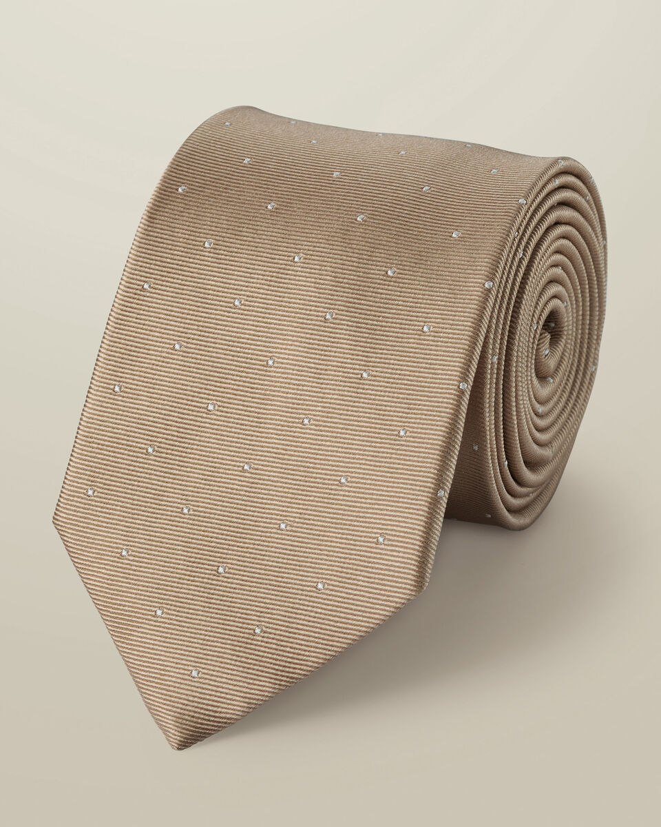 Silk Spot Tie – Tan Main image