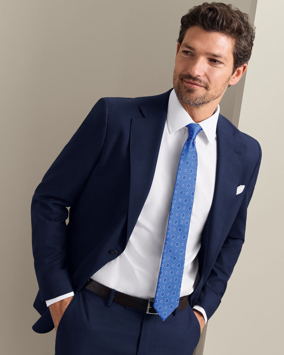 Silk Medallion Tie - Cornflower Blue Secondary image
