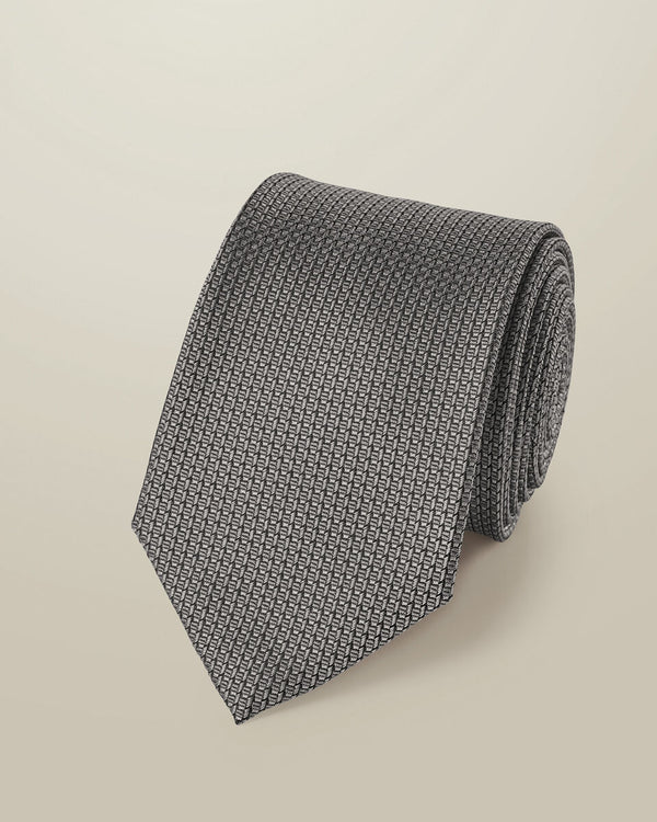 Silk Patterned Tie - Grey