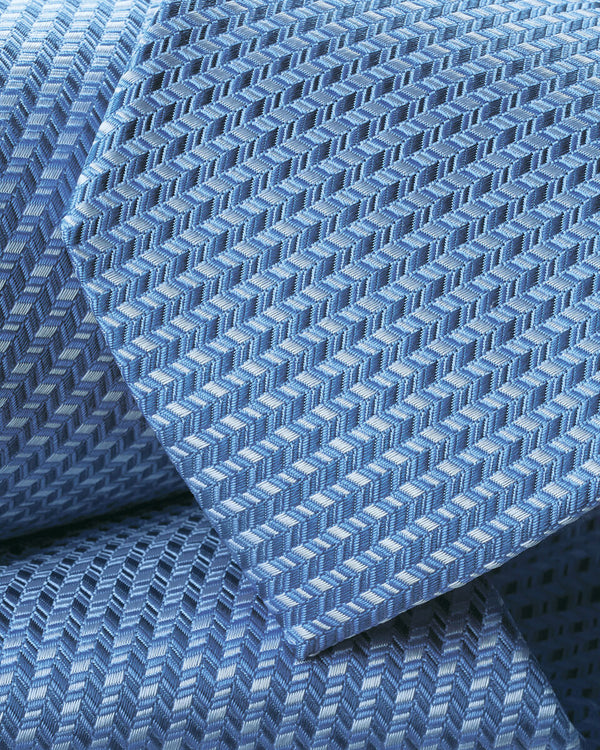 Silk Patterned Tie - Light Blue