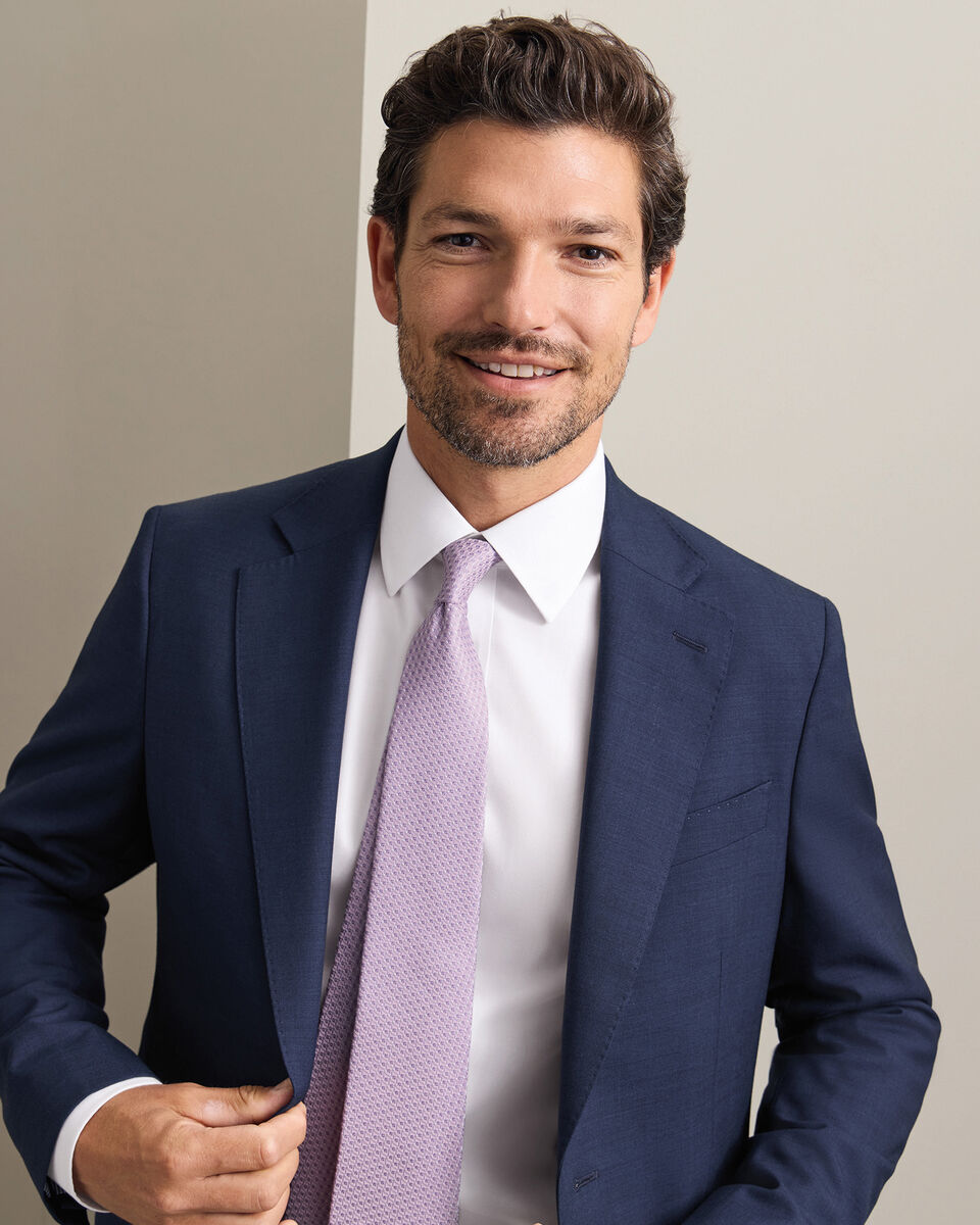 Silk Patterned Tie - Lilac Purple Secondary image