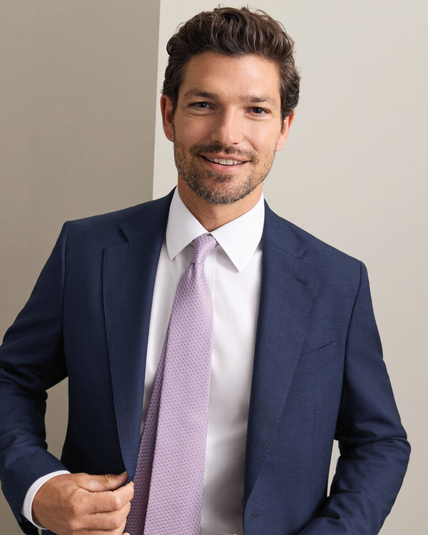Silk Patterned Tie - Lilac Purple