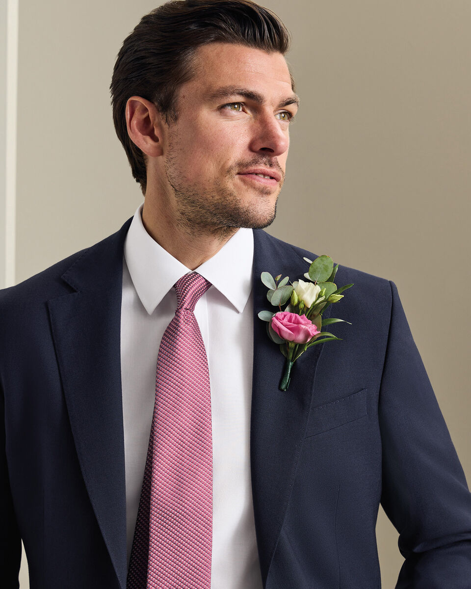 Silk Patterned Tie - Pink Secondary image