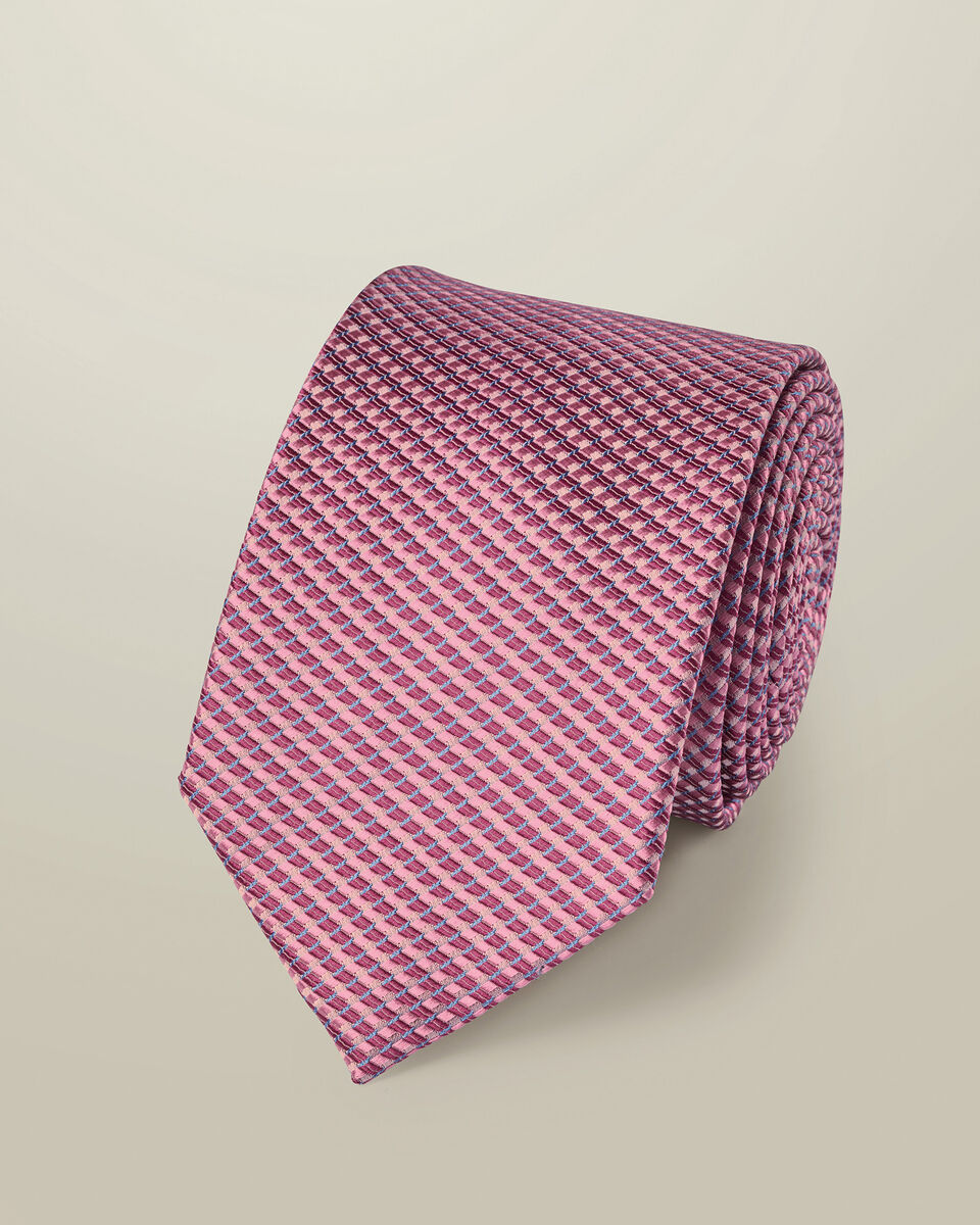 Silk Patterned Tie - Pink Main image