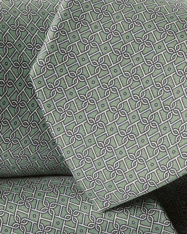 Silk Print Tie - Light Green
