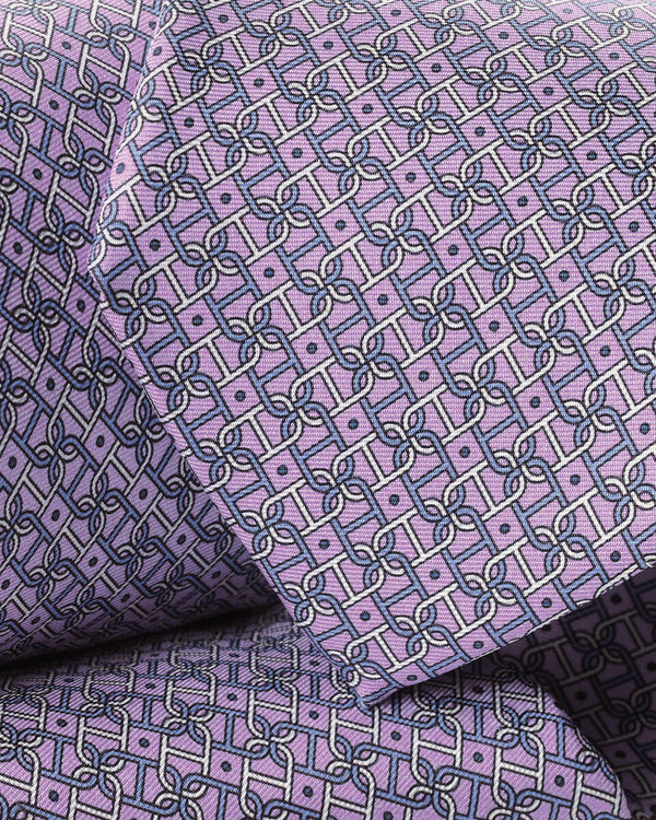 Silk Print Tie - Lilac Purple