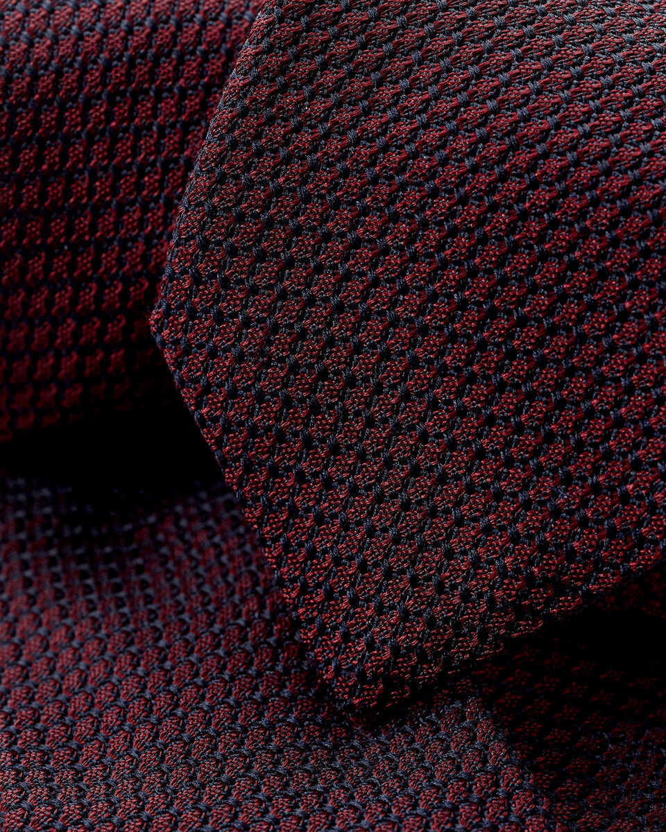 Silk Grenadine Tie - Maroon Red