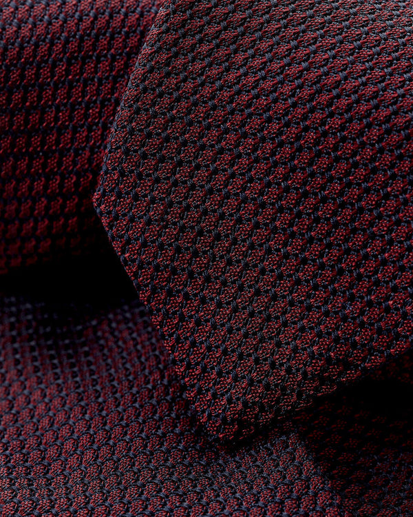 Silk Grenadine Tie - Maroon Red
