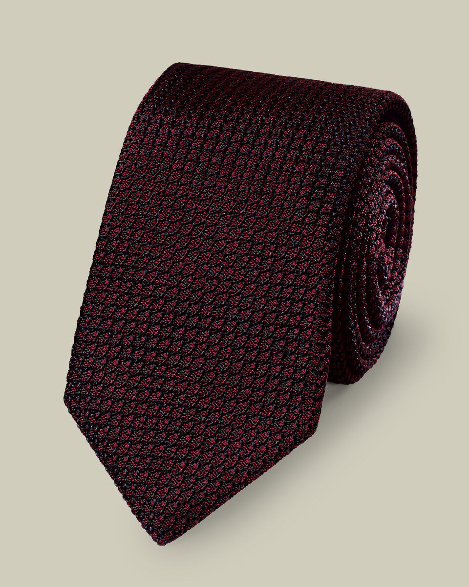 Silk Grenadine Tie - Maroon Red