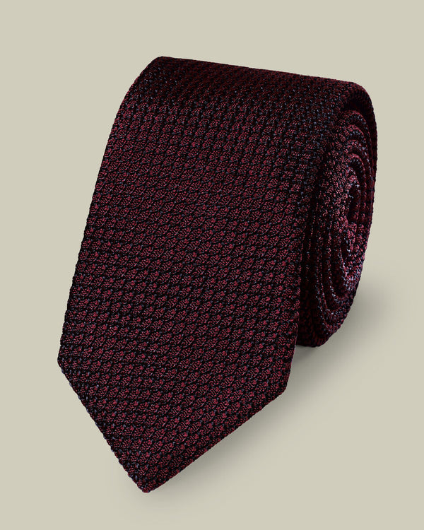 Silk Grenadine Tie - Maroon Red
