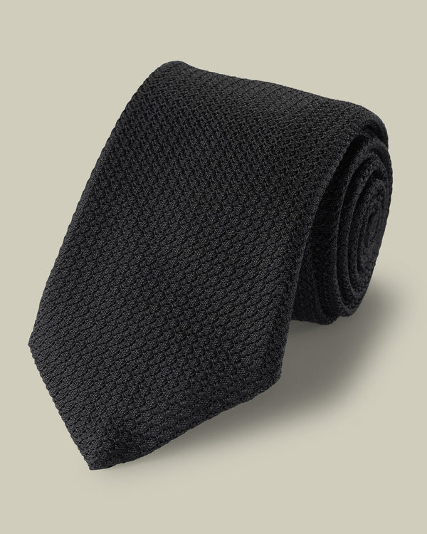 Silk Grenadine Tie - Black