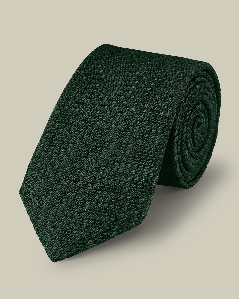 Silk Grenadine Tie - Dark Green