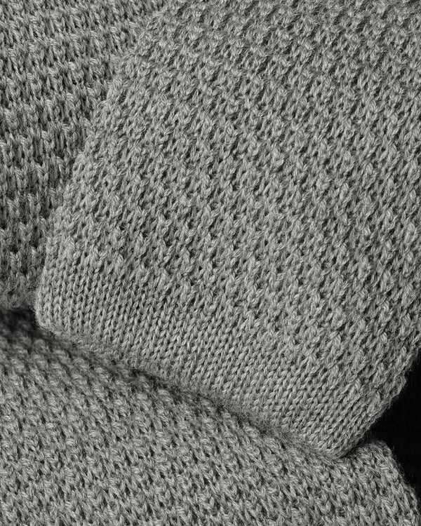 Knitted Wool Slim Tie - Gray