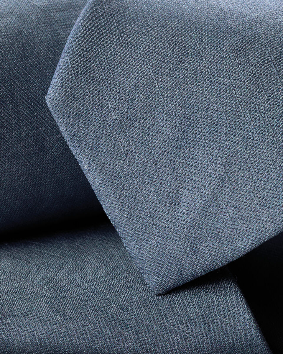 Linen Silk Tie – Steel Blue
