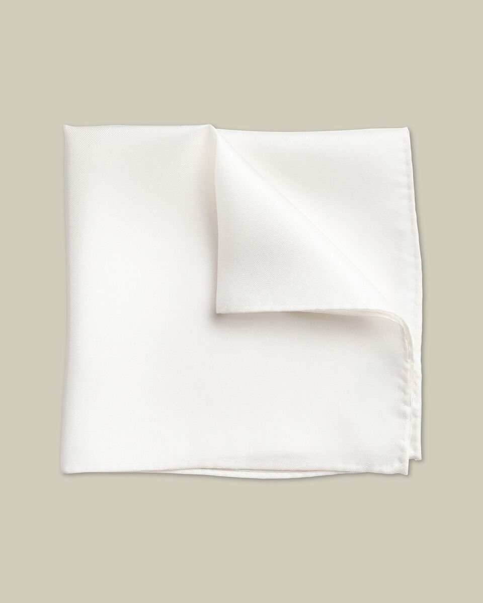 Silk Evening Pocket Square - White Main image