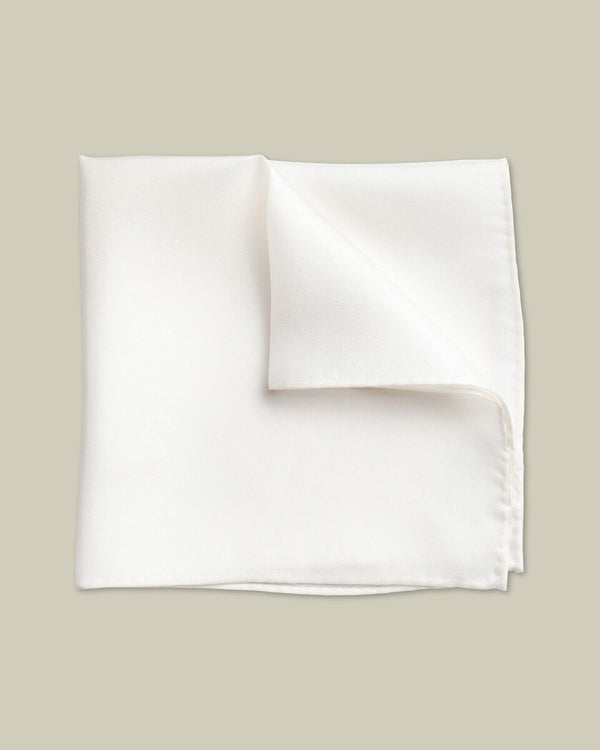 Silk Evening Pocket Square - White