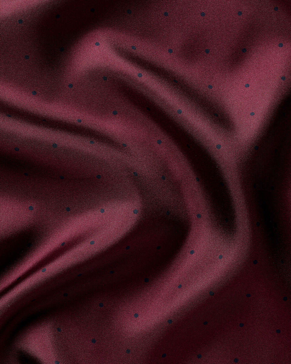 Silk Spot Pocket Square - Maroon Red Secondary image