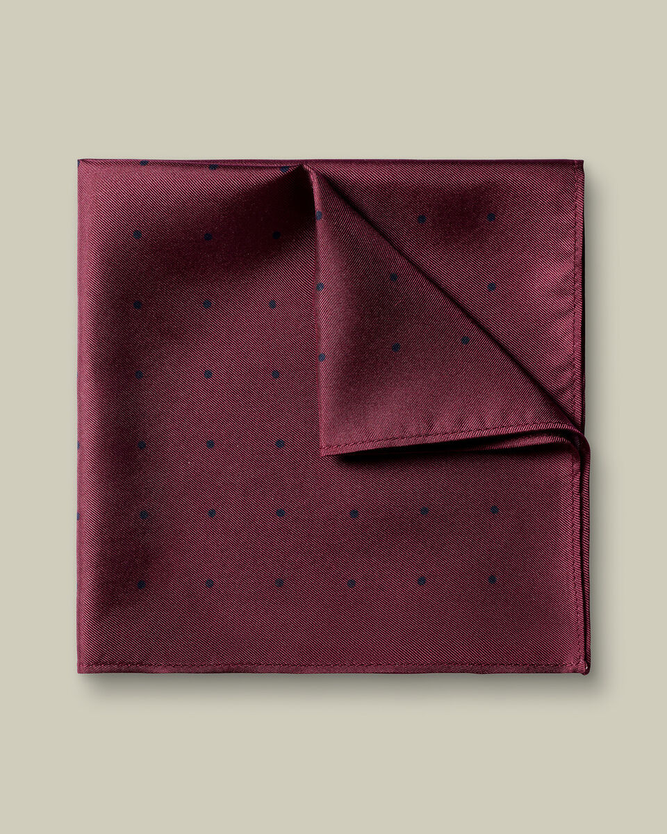 Silk Spot Pocket Square - Maroon Red Main image