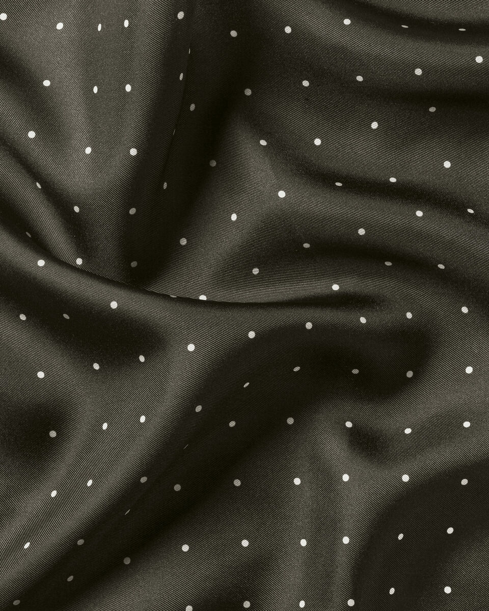 Silk Spot Pocket Square - Olive Green & White
