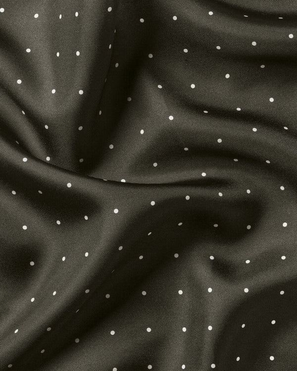 Silk Spot Pocket Square - Olive Green & White