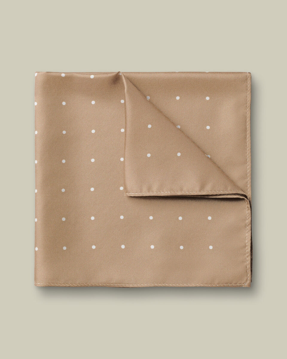 Silk Spot Pocket Square – Tan Main image