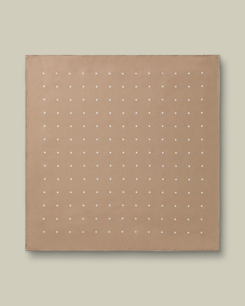 Silk Spot Pocket Square – Tan