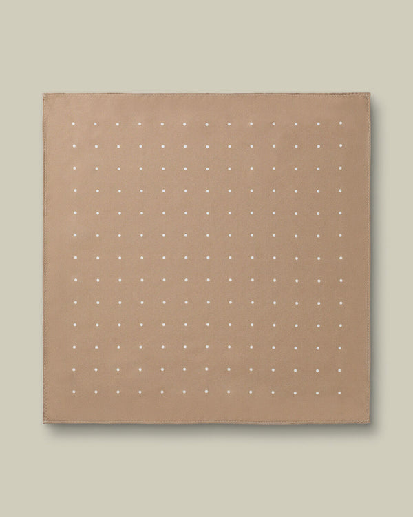 Silk Spot Pocket Square – Tan