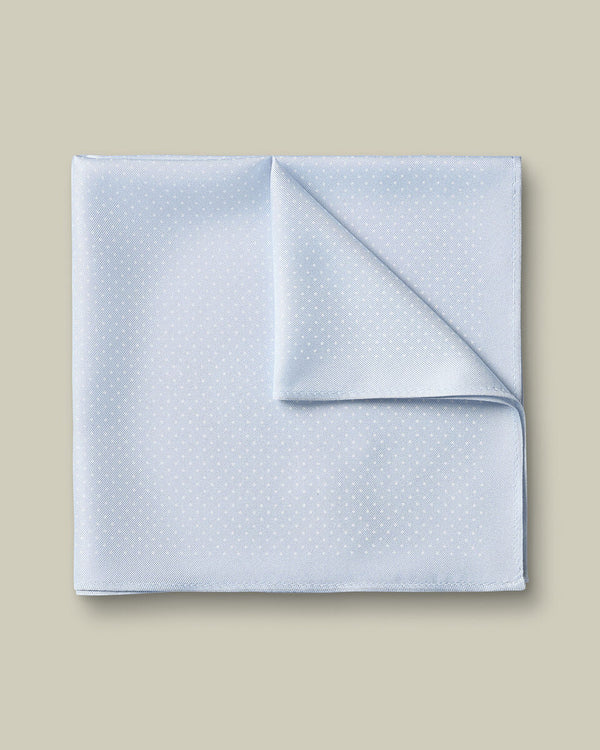 Silk Spot Pocket Square - Light Blue