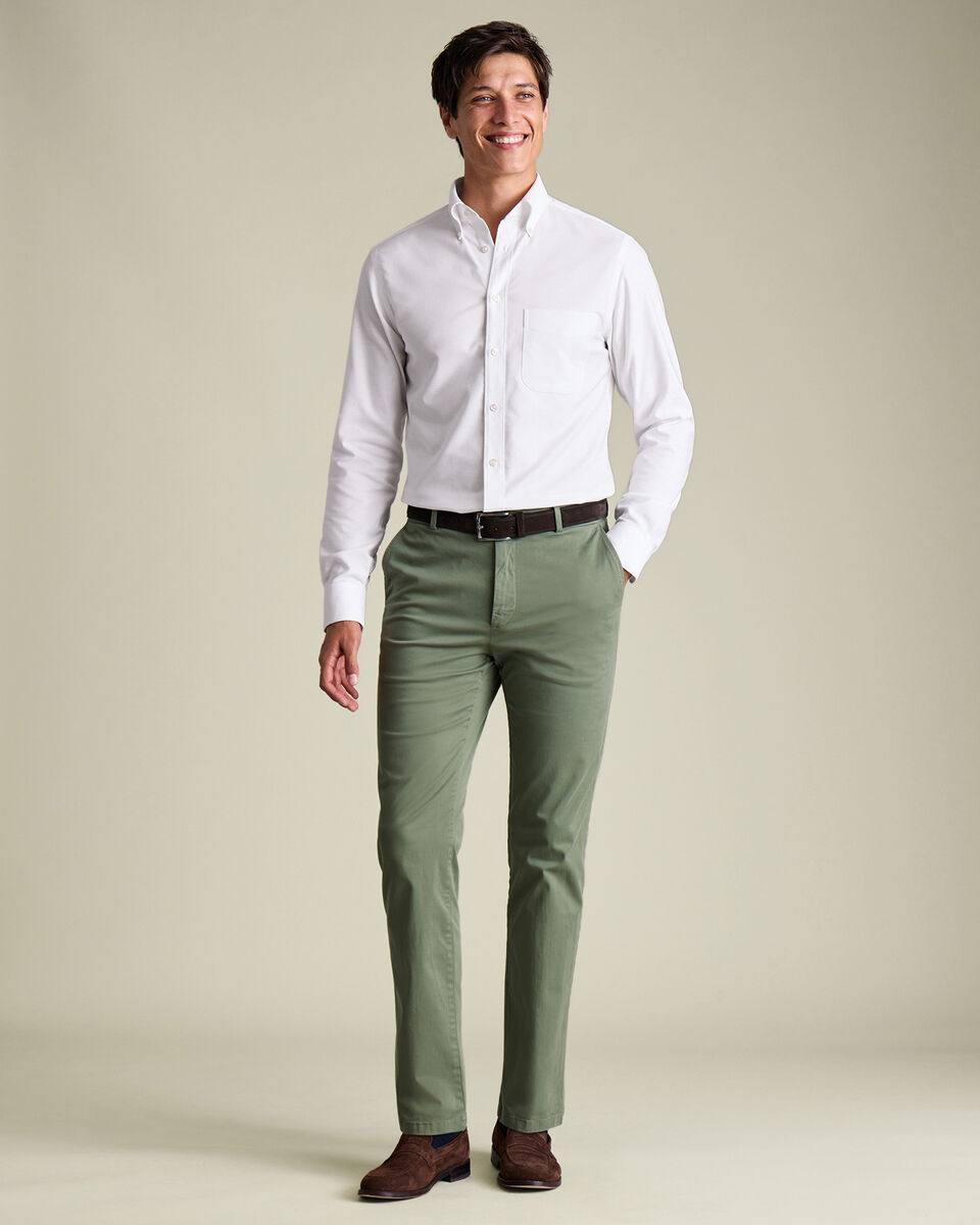 Casual Stretch Chinos - Green Main image