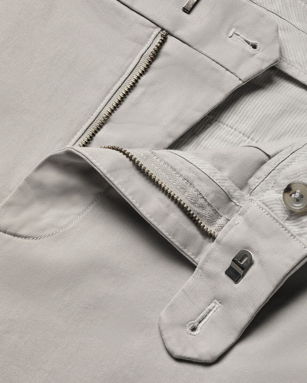Casual Stretch Chinos - Silver Gray