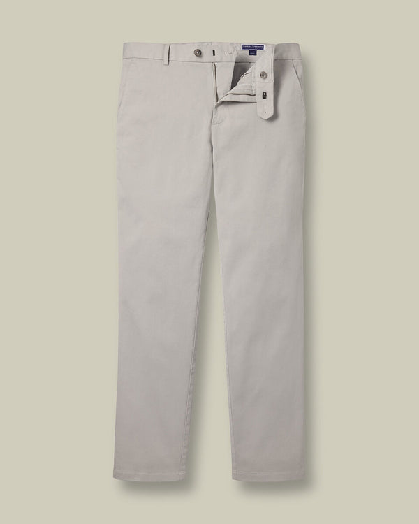 Casual Stretch Chinos - Silver Gray