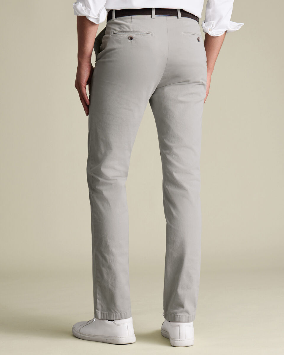 Casual Stretch Chinos - Silver Gray