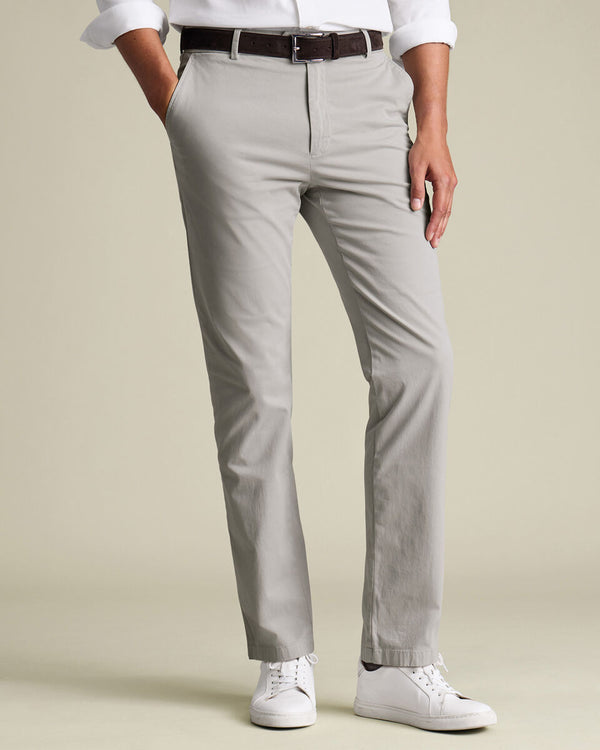 Casual Stretch Chinos - Silver Gray