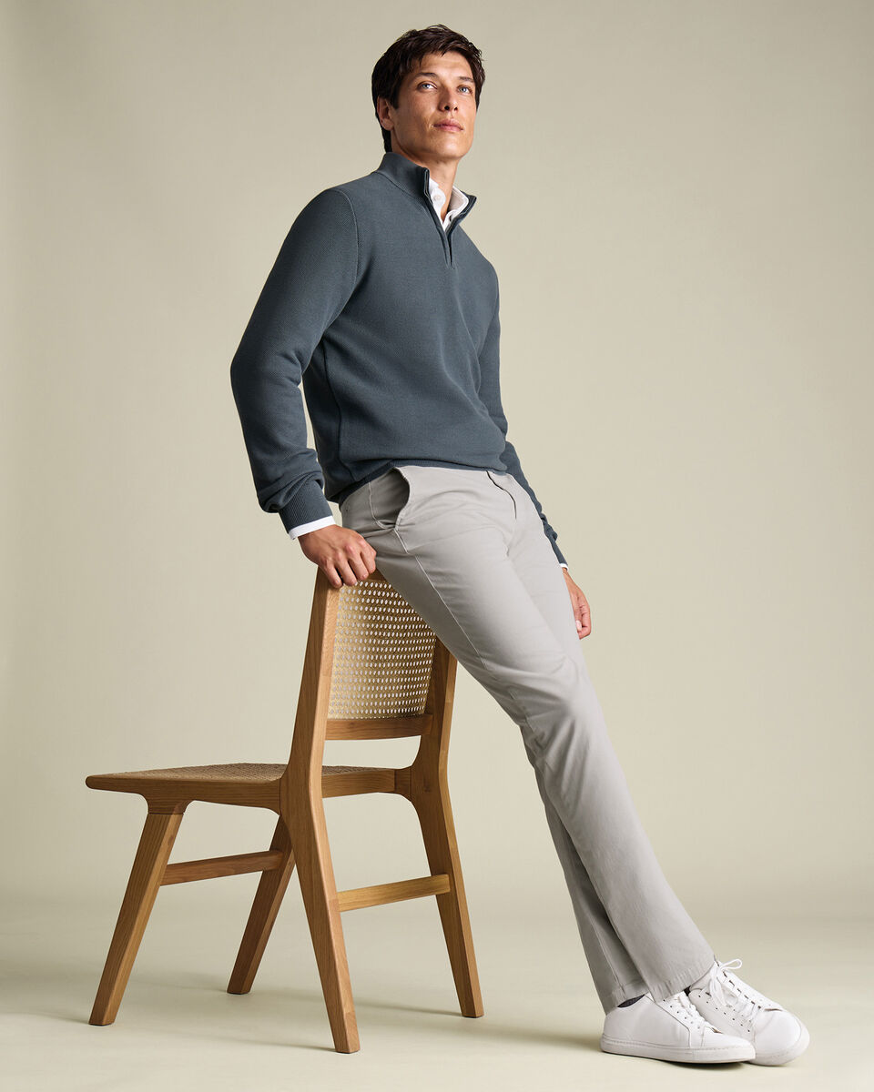 Casual Stretch Chinos - Silver Gray Main image