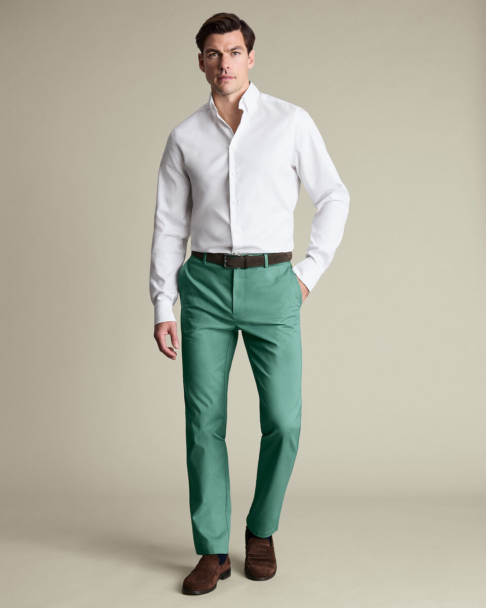 Ultimate Non-Iron Chinos – Mid Green Main image