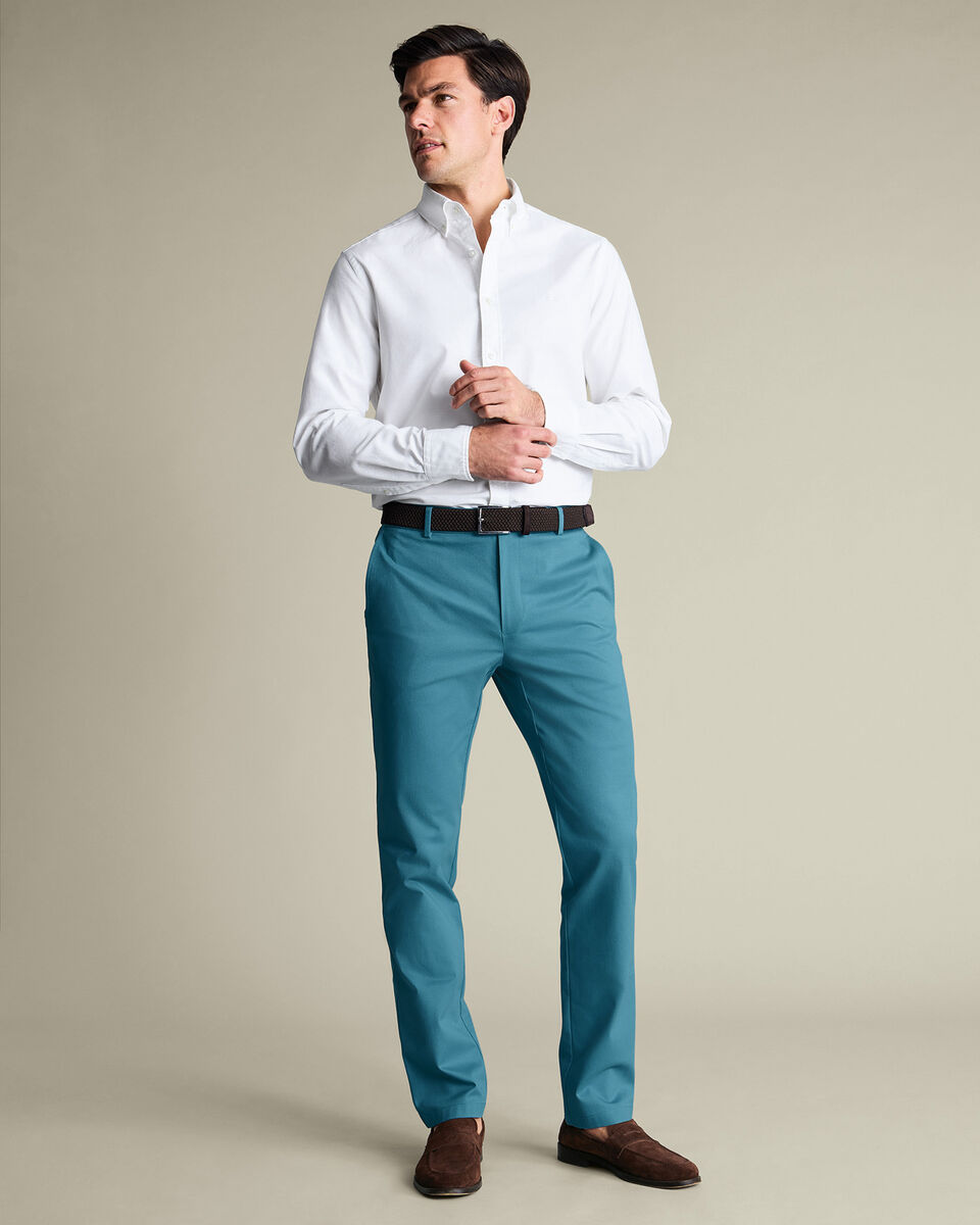 Ultimate Non-Iron Chinos – Teal Green Main image