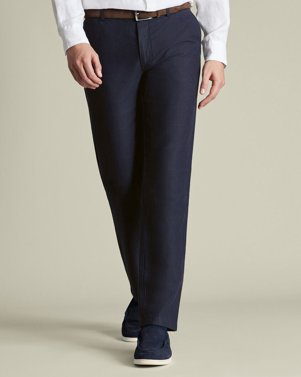 Linen Cotton Chinos – Navy Secondary image