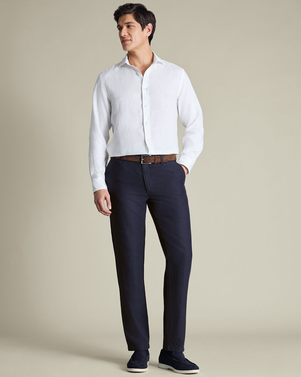 Linen Cotton Chinos – Navy