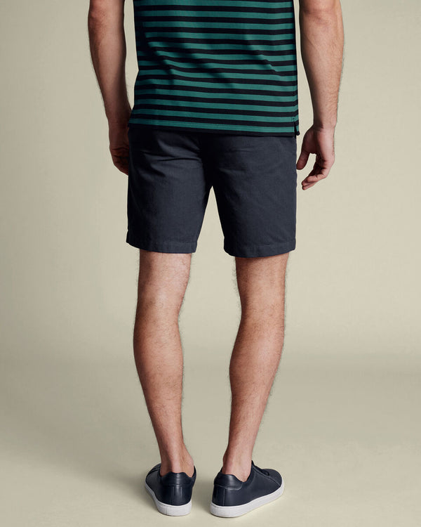 Cotton Linen Shorts - Navy Blue