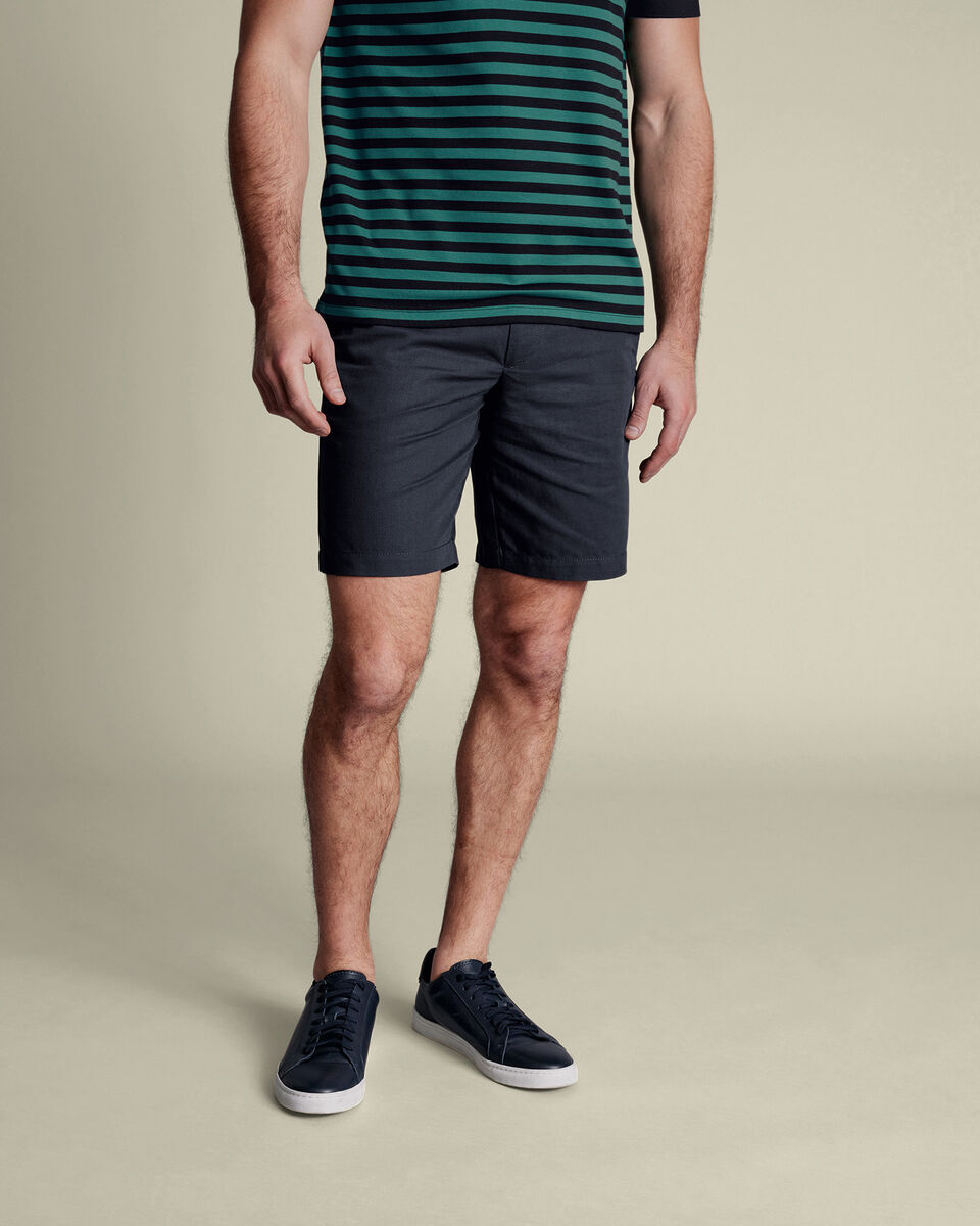 Cotton Linen Shorts - Navy Blue