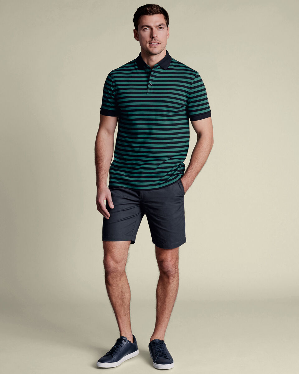 Cotton Linen Shorts - Navy Blue Main image