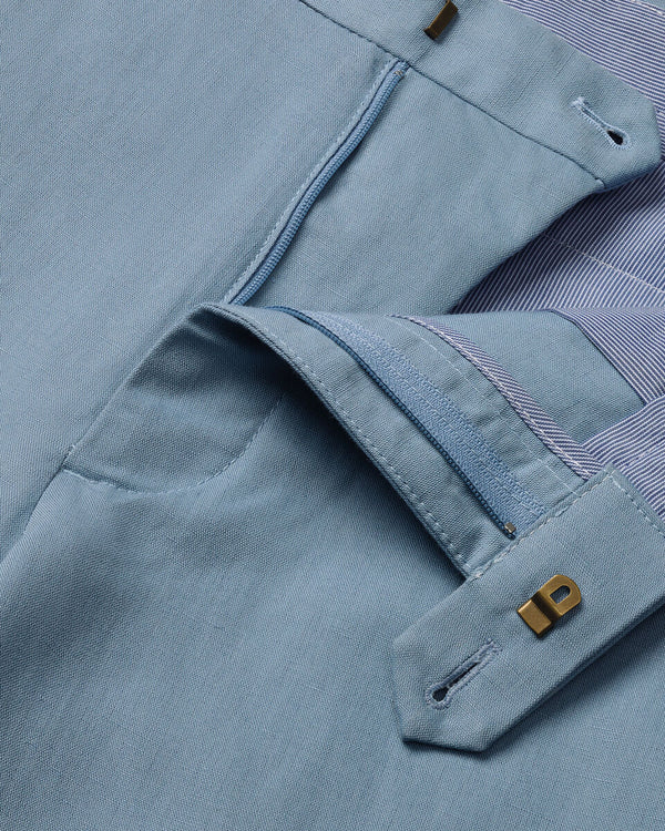 Cotton Linen Shorts – Light Blue