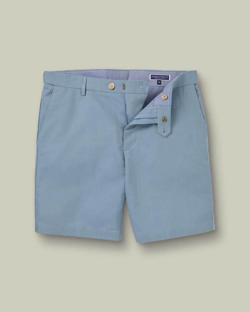 Cotton Linen Shorts – Light Blue