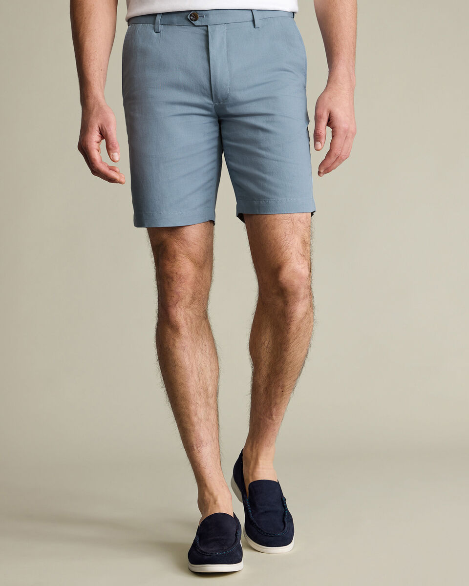 Cotton Linen Shorts – Light Blue