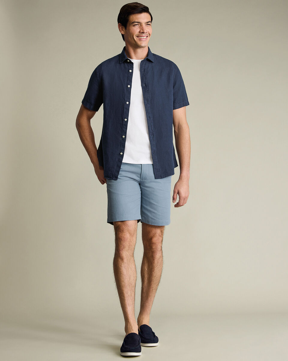 Cotton Linen Shorts – Light Blue
