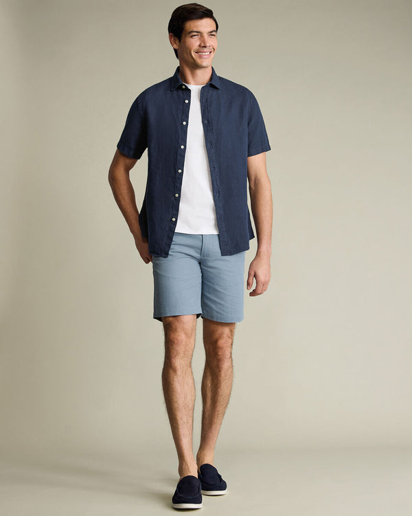 Cotton Linen Shorts – Light Blue