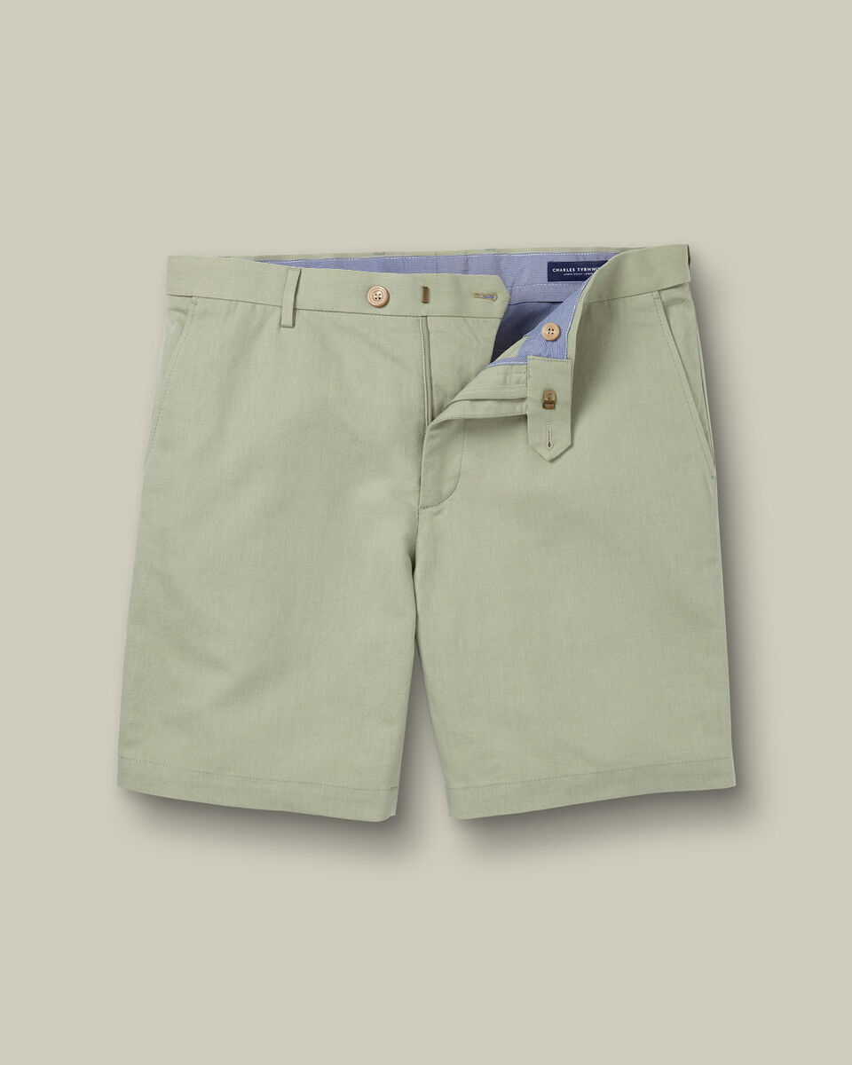 Cotton Linen Shorts – Light Green