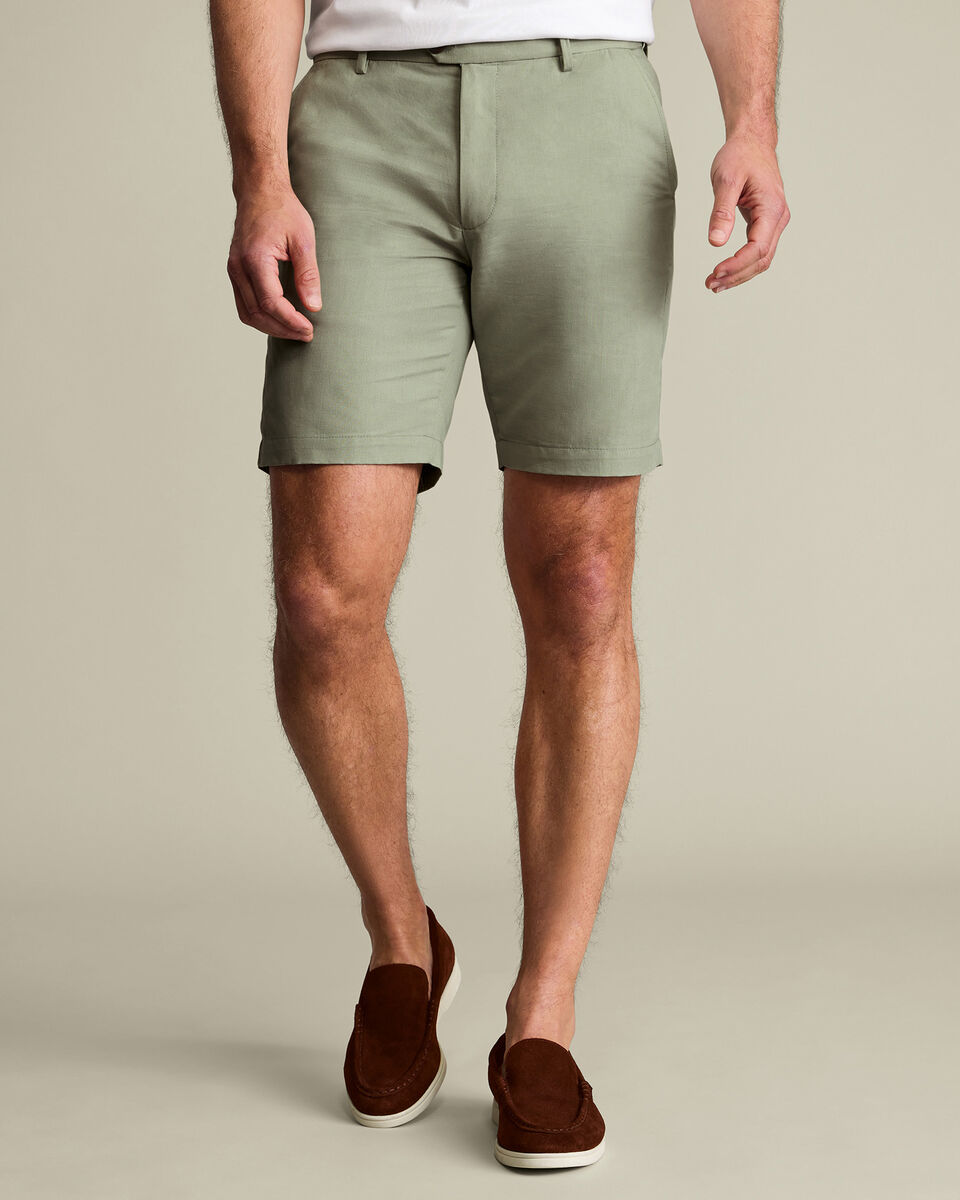 Cotton Linen Shorts – Light Green