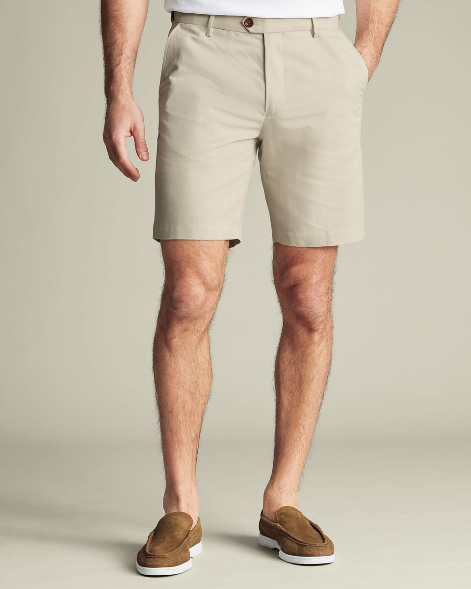 Cotton Linen Shorts - Stone