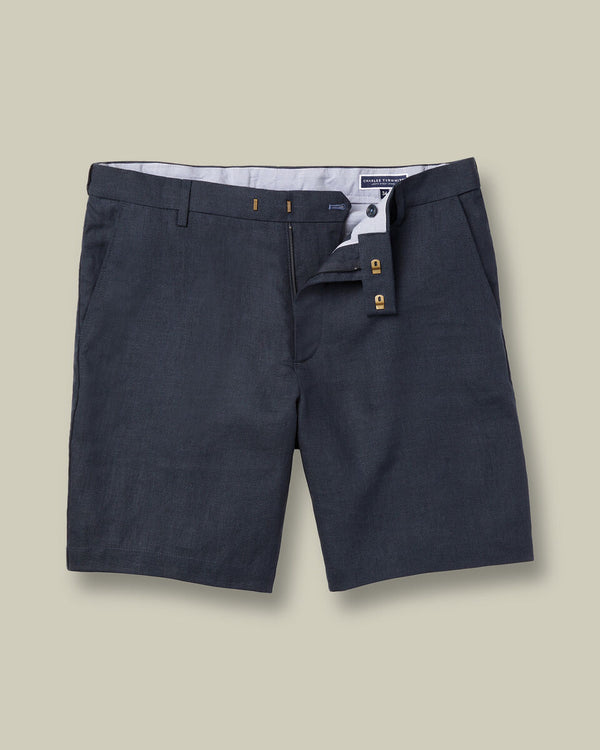 Pure Linen Shorts - Dark Navy